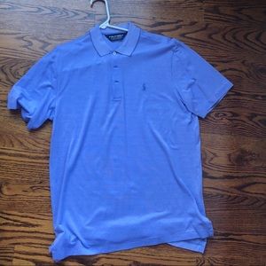 blue polo golf shirt